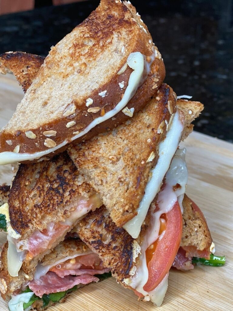 Savory grilled cheese sandwiches