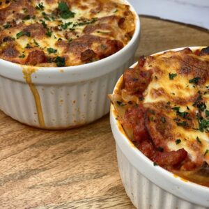 Lasagna with zucchini slices