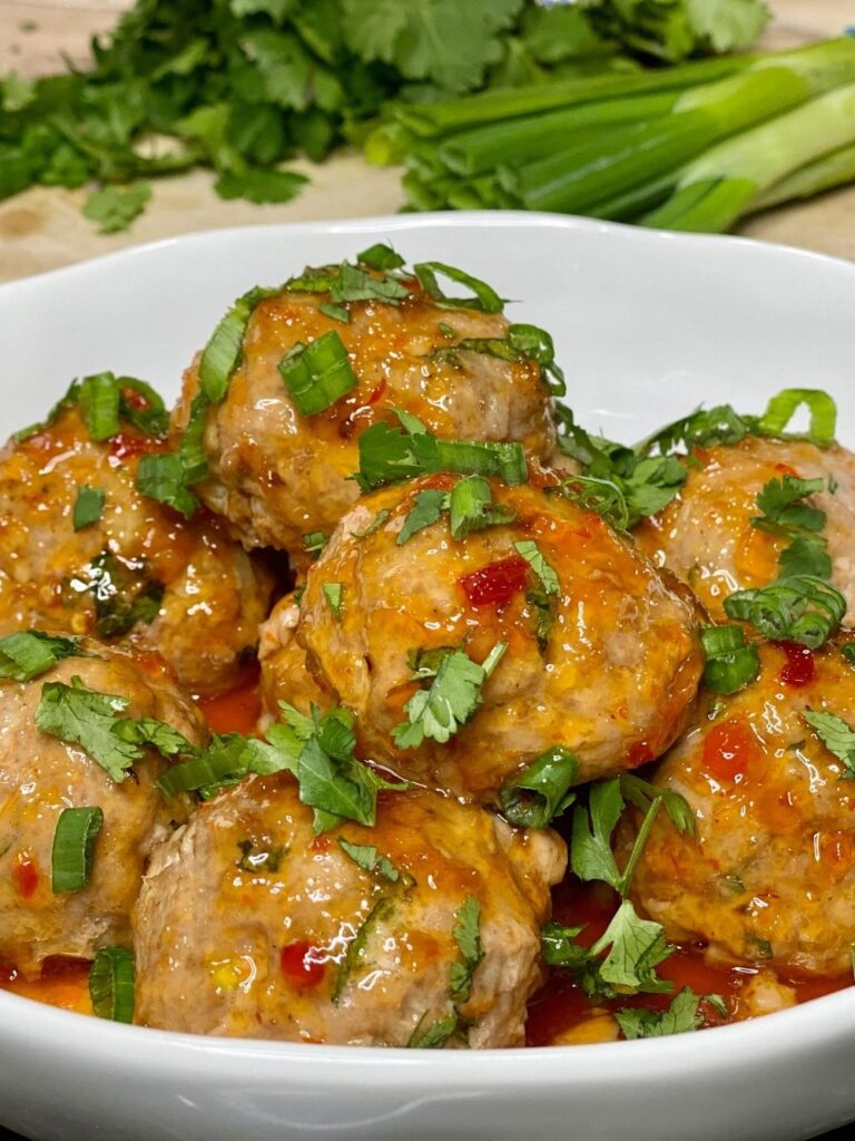 Thai Chili turkey meatballs