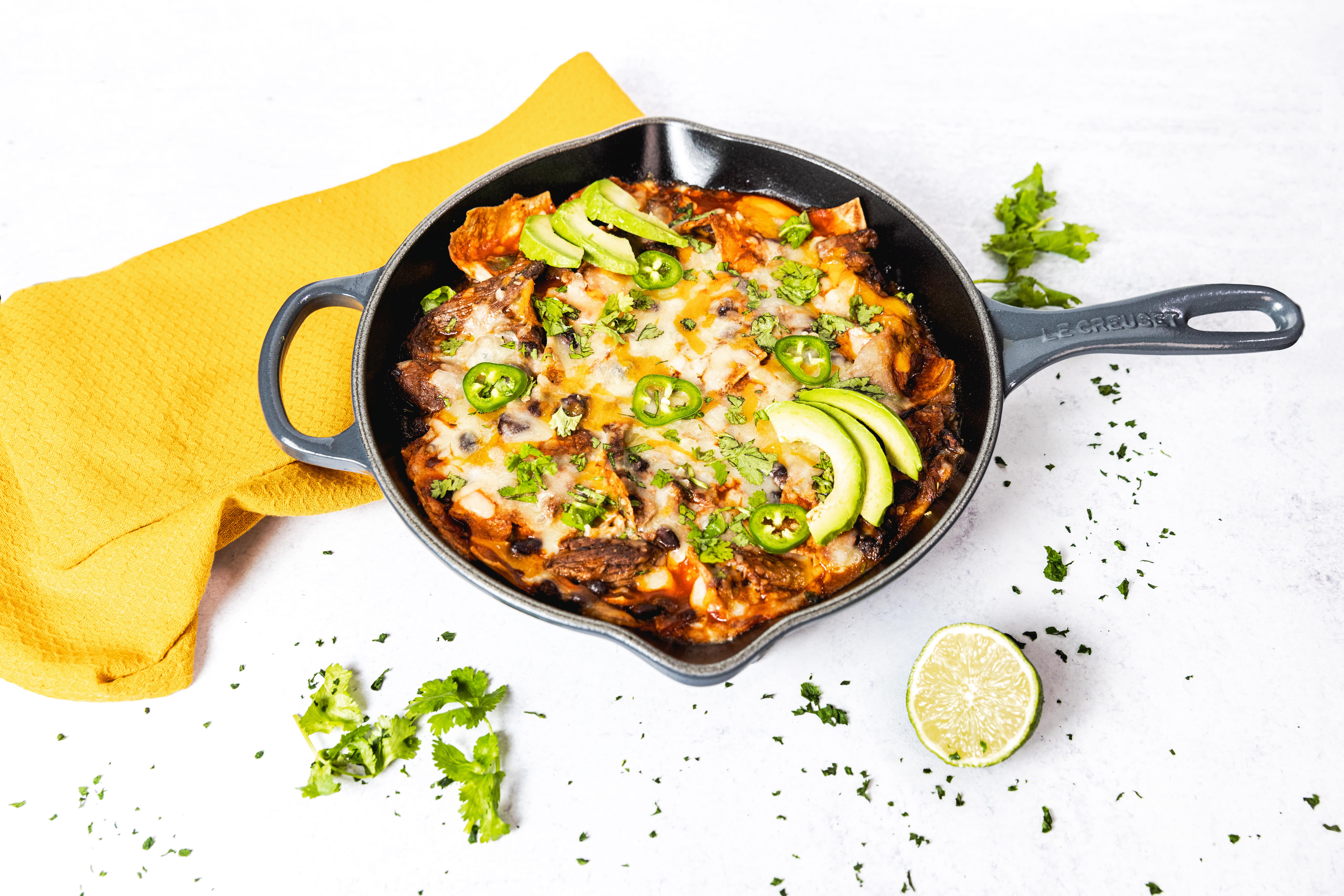 Steak Enchilada Skillet w/ spoon
