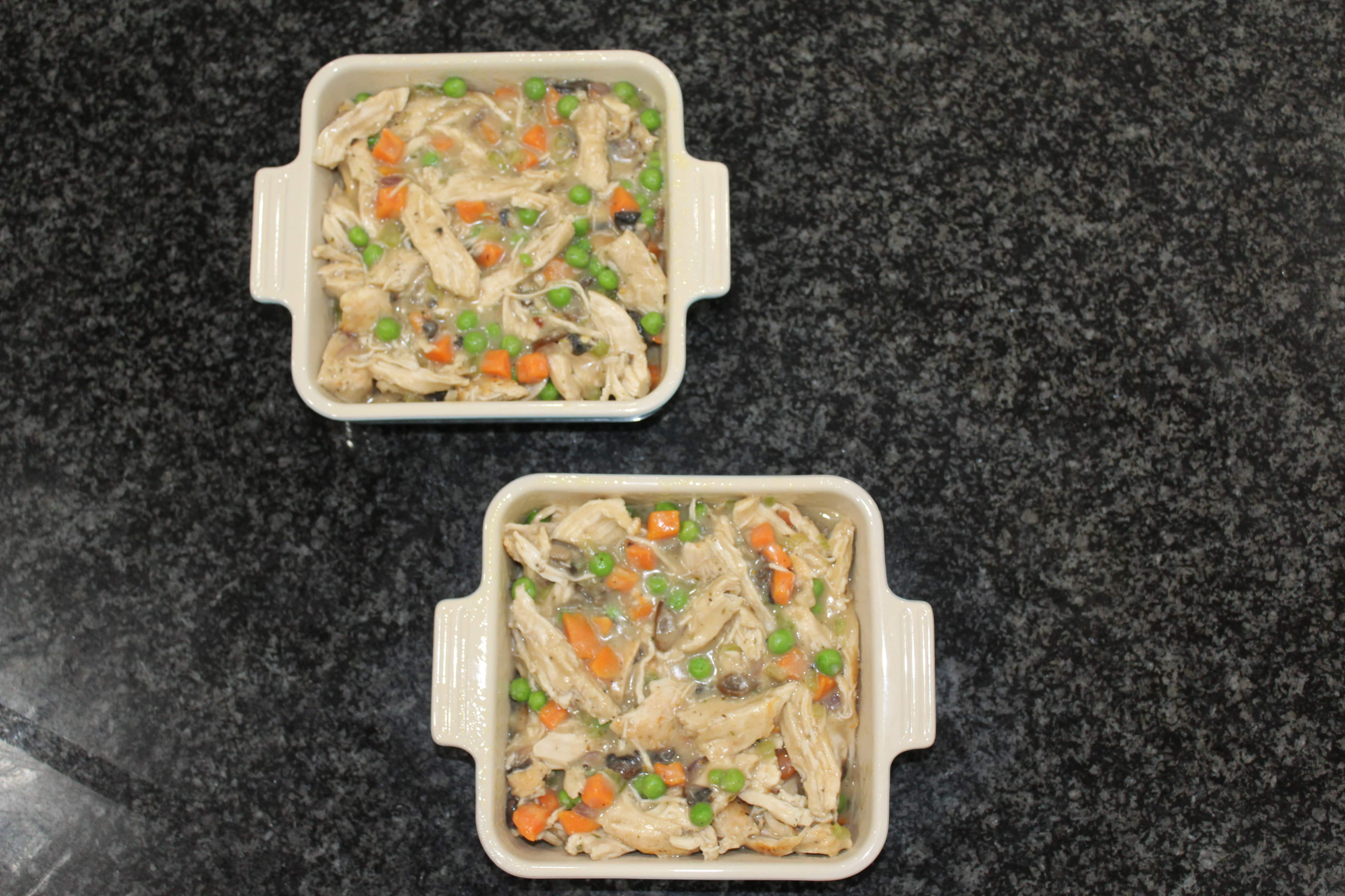 Pot pie in individual ramekins