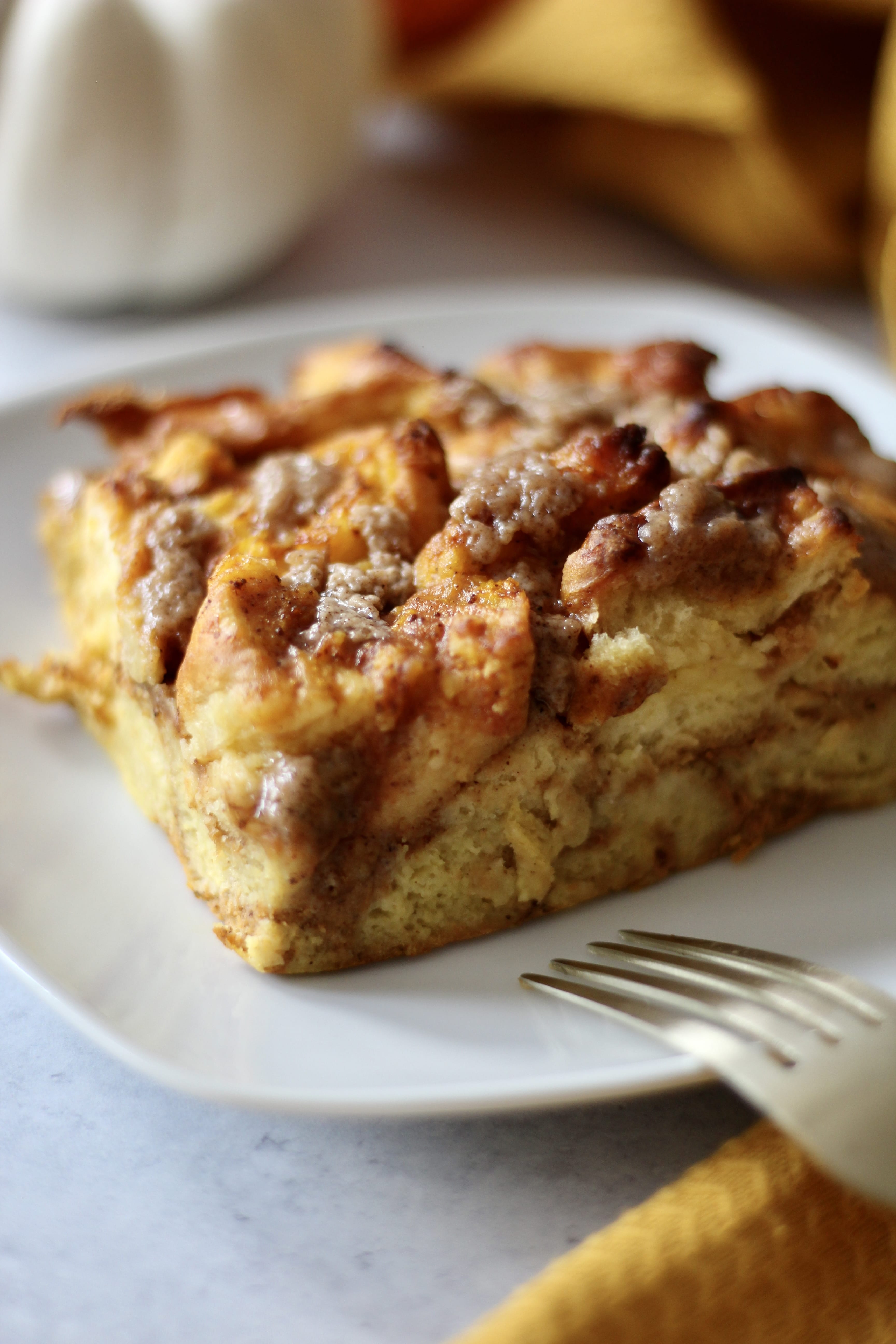 pumpkin casserole with fork