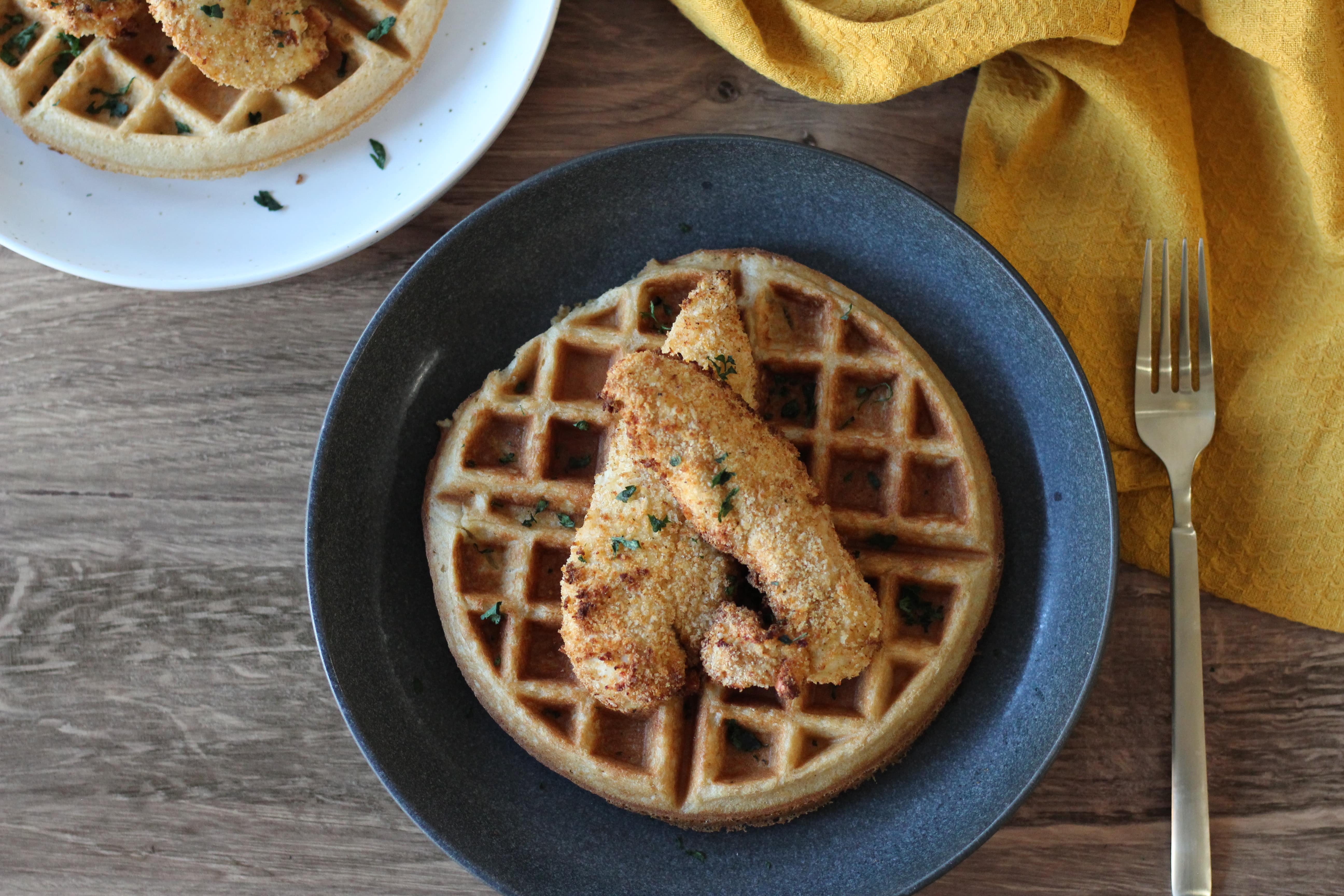 air fried chicken and waffles