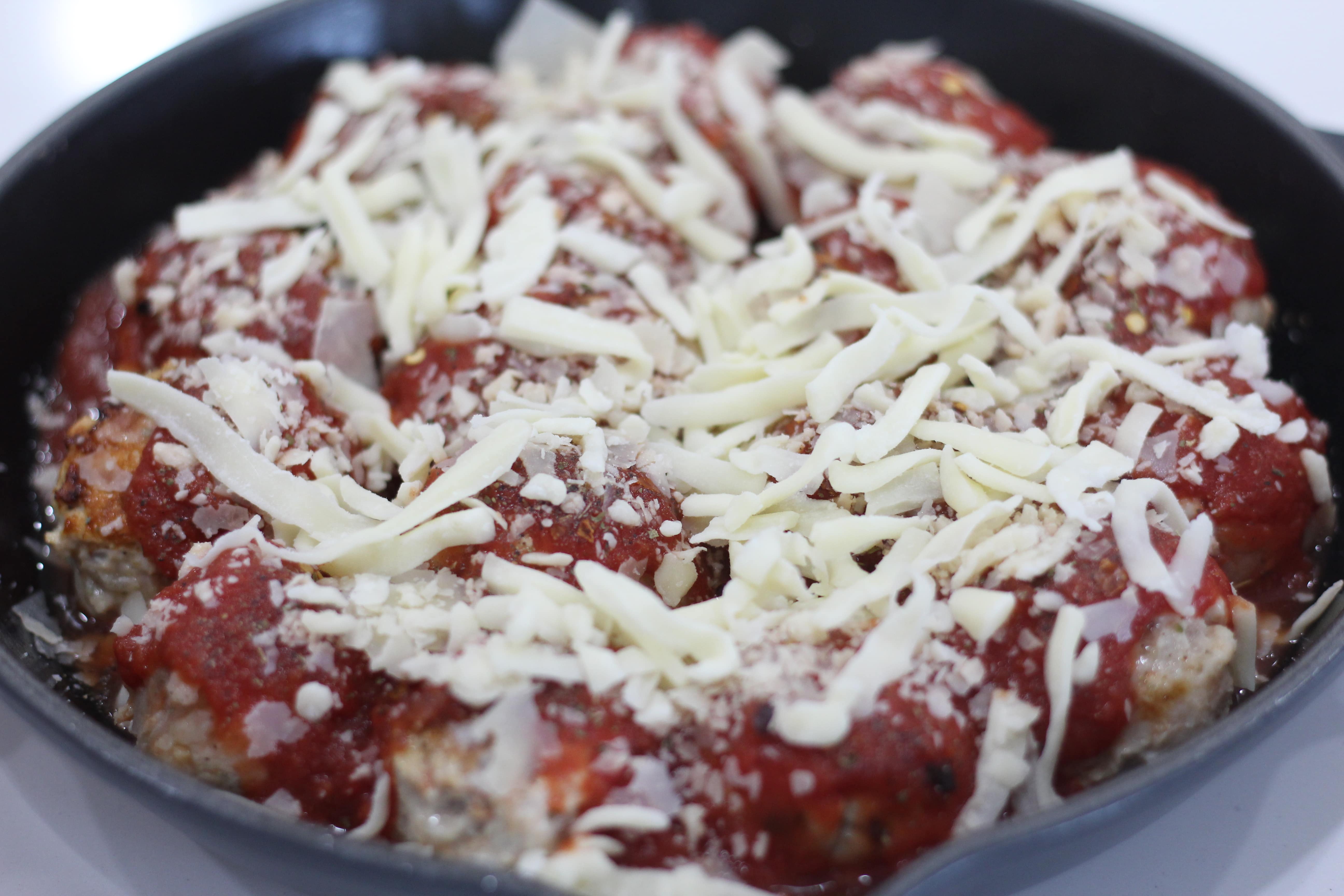 cheesy parmesan chicken meatballs