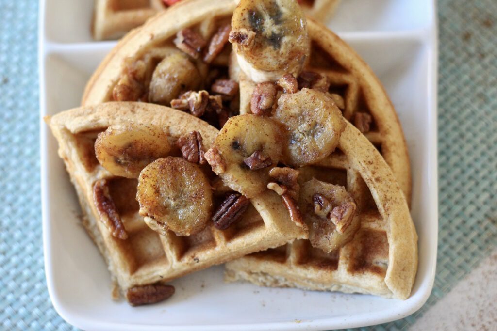 Banana Pecan Waffles