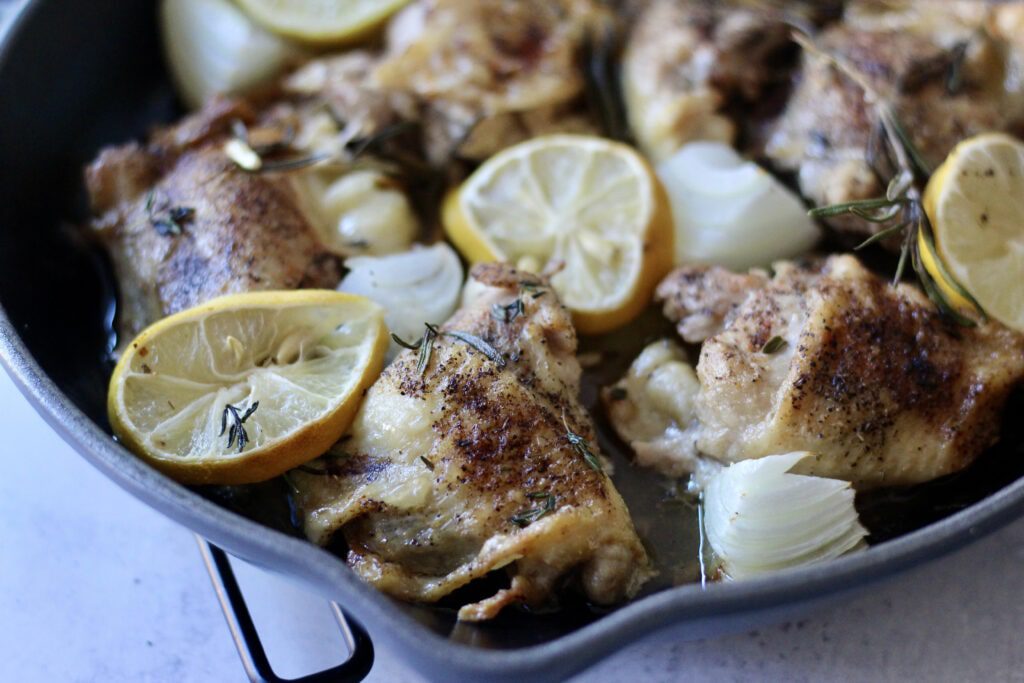 Lemon chicken close up