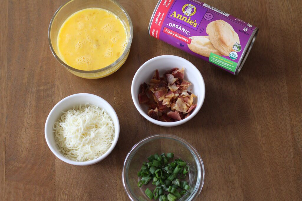 Ingredients for pull apart muffins