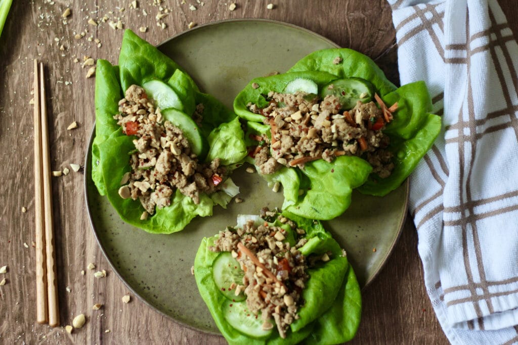 Asian Spicy Chicken Lettuce Wraps