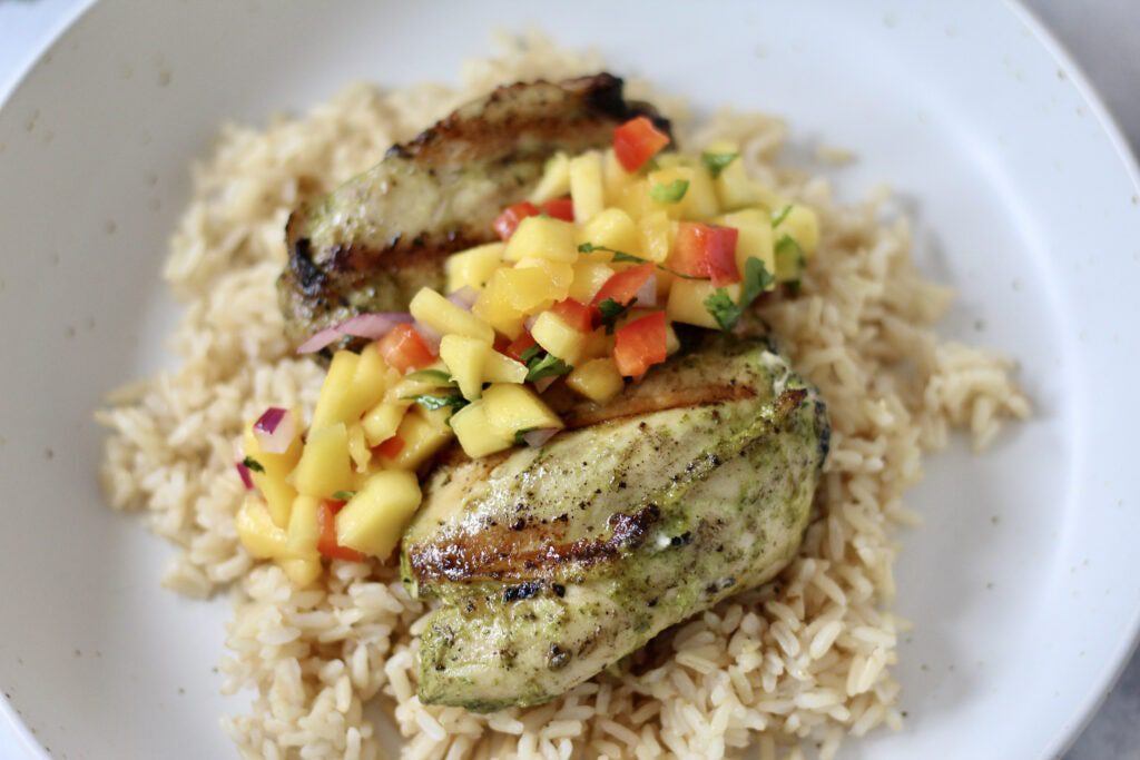 Cilantro Chicken with salsa
