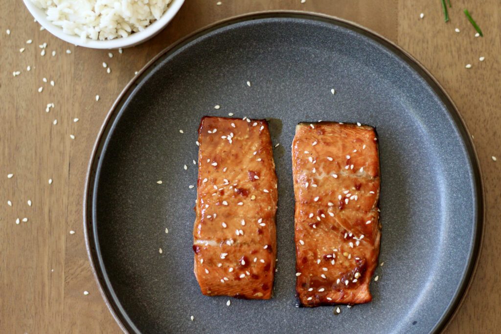 Teriyaki air fryer salmon