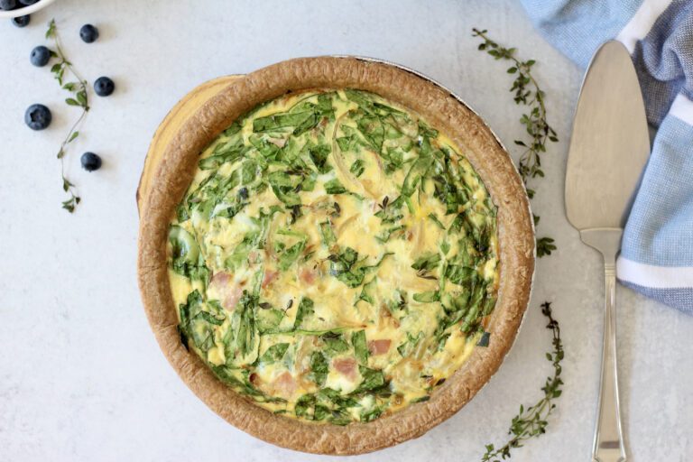 High Protein Quiche with Spinach and Bacon