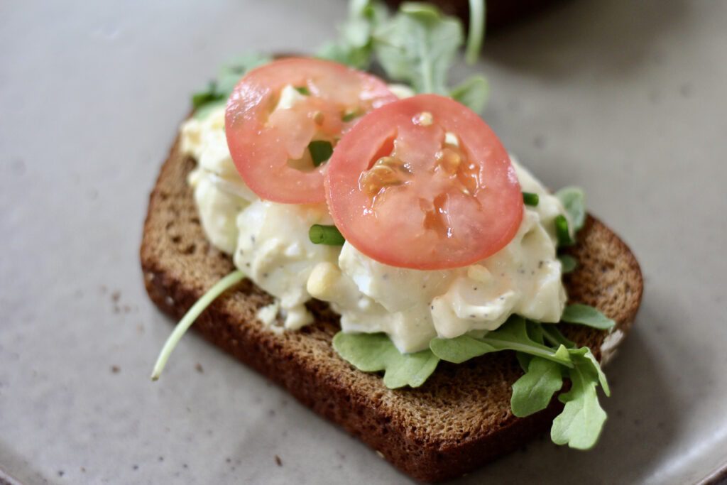 Egg Salad with Arugula up close