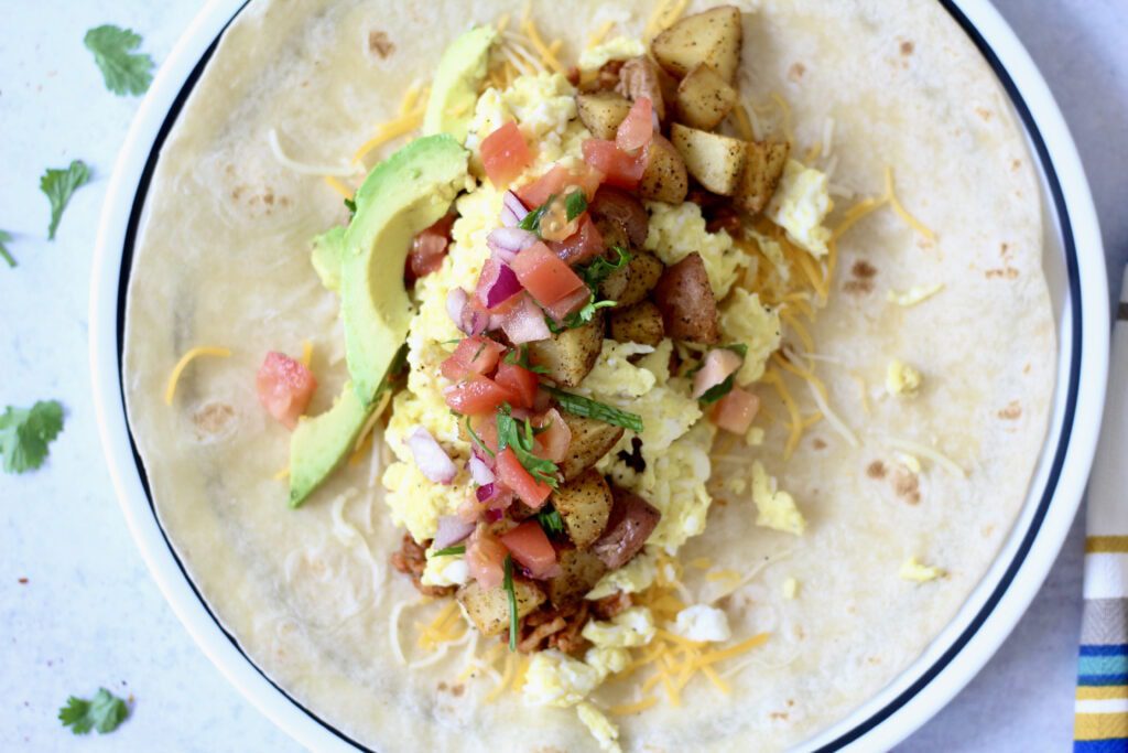 ultimate chorizo and egg breakfast burrito