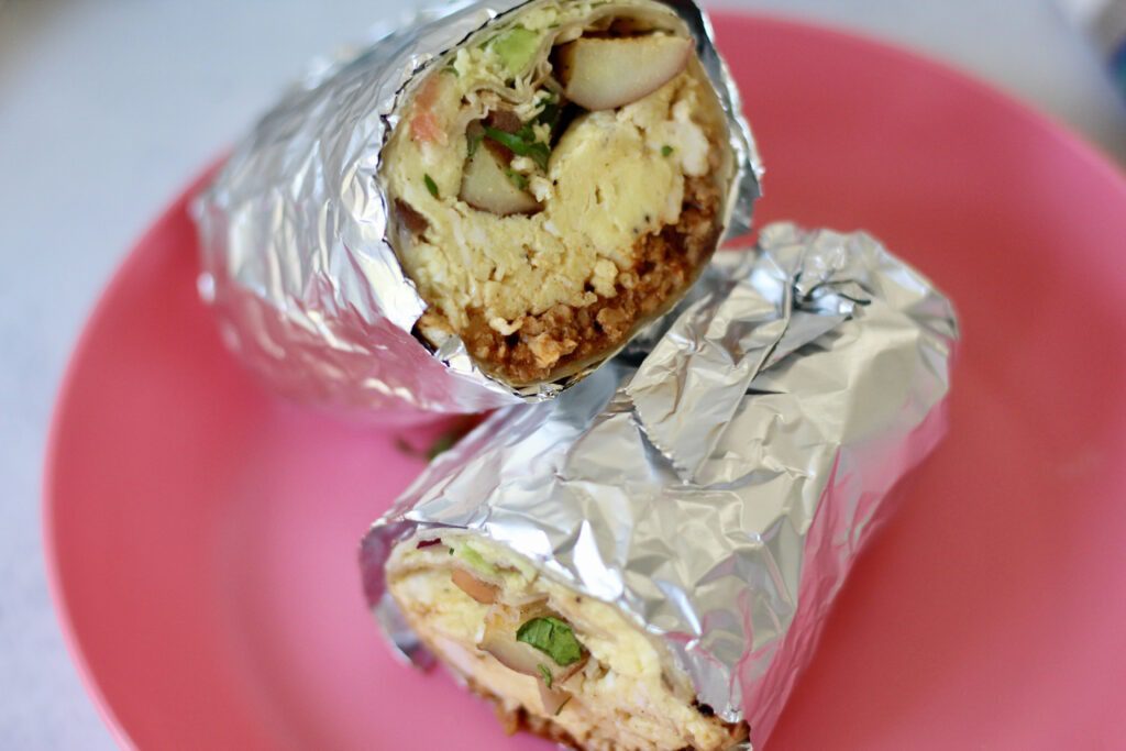 Wrapped Chicken chorizo burrito
