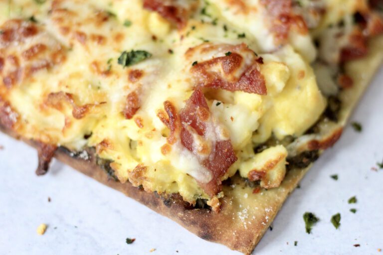 Pesto, Eggs, Turkey Bacon & Cheese