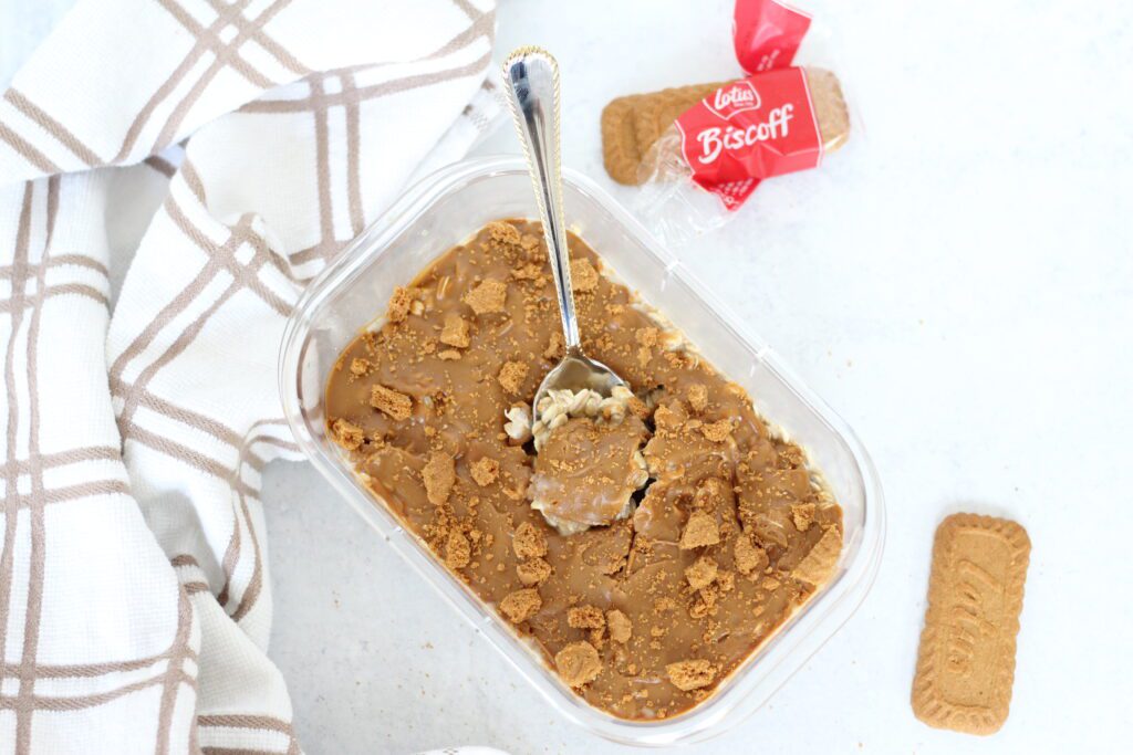High Protein Biscoff Overnight Oats