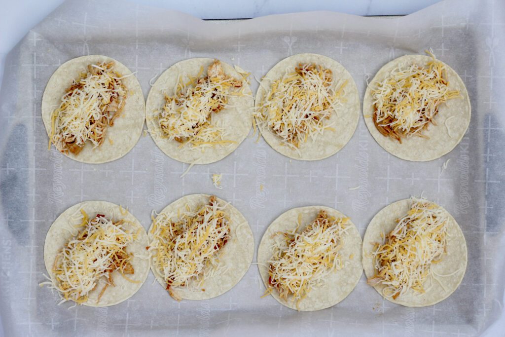 Mini tacos assembled