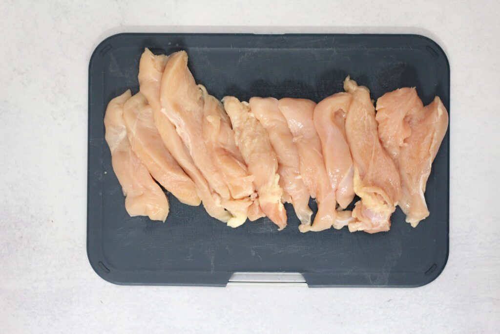 Sliced chicken tenders