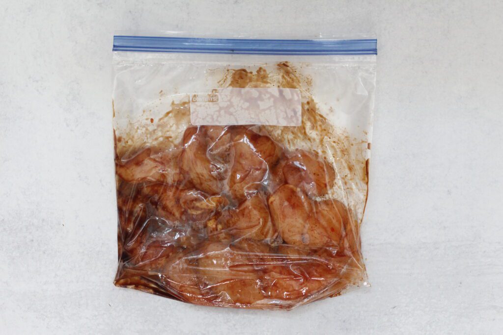 Chicken tenders in marinade