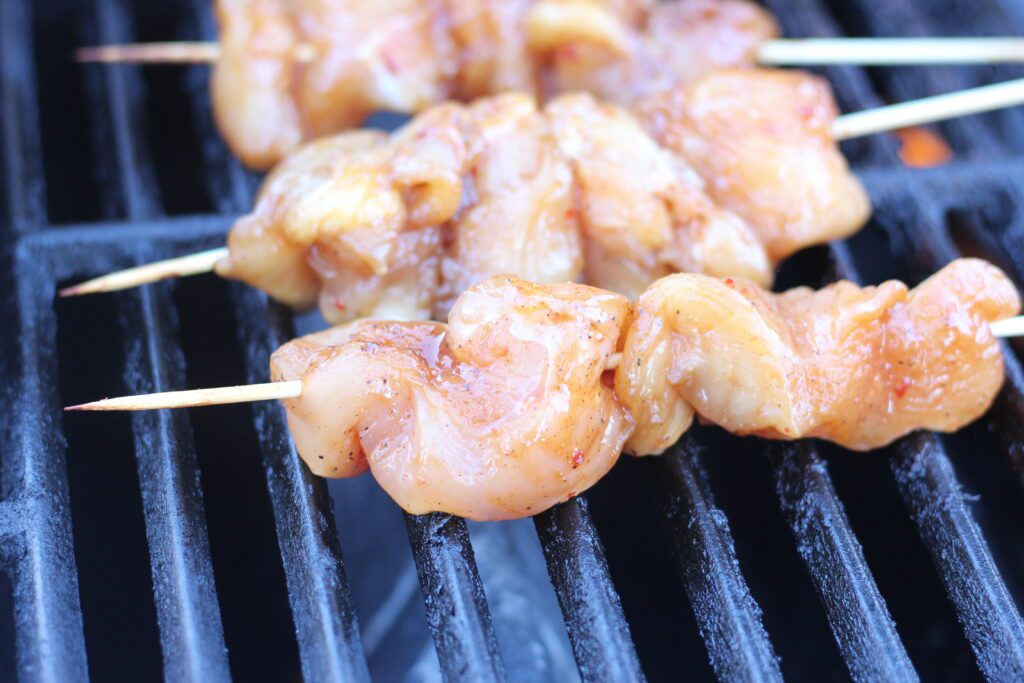Chicken skewers grilled