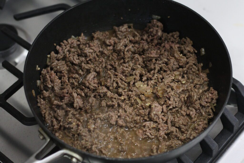 Ground beef cooked