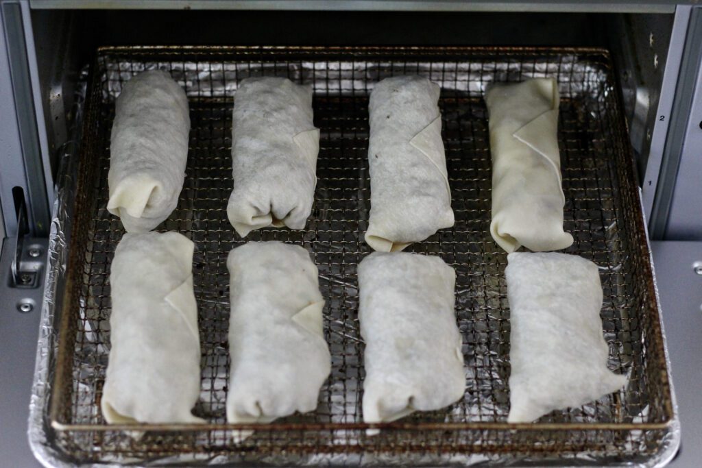 Cheeseburger egg rolls in air fryer