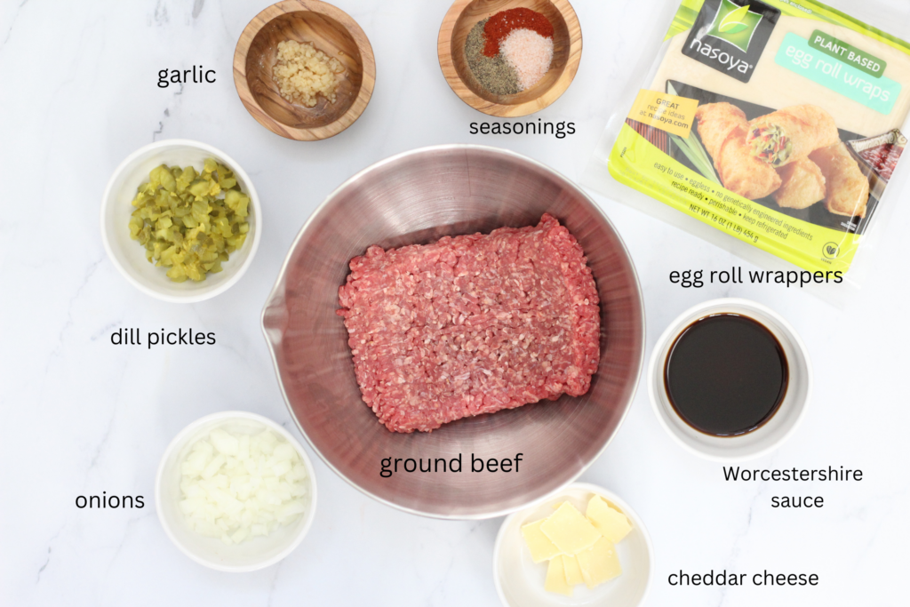 Cheeseburger Egg rolls Ingredients