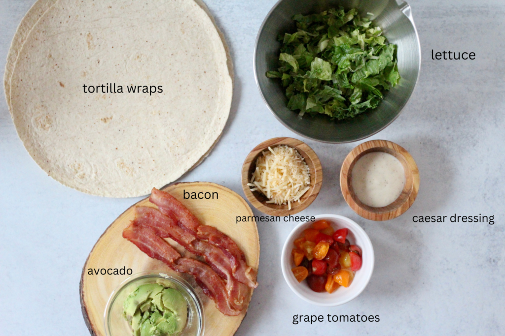 Ingredients for Pesto Chicken Wrap