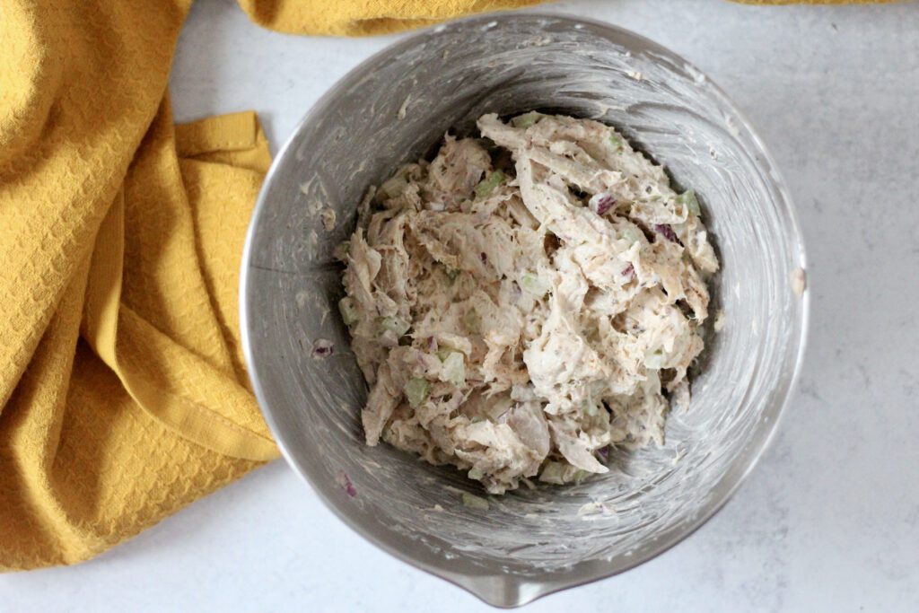 Shredded chicken mixed