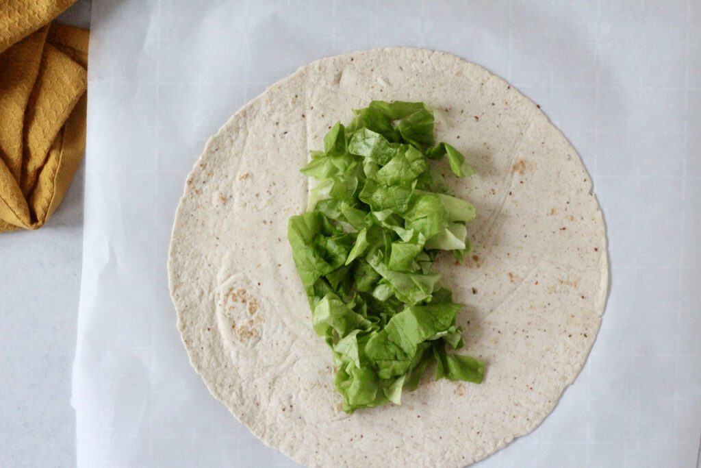 Tortilla wrap with lettuce
