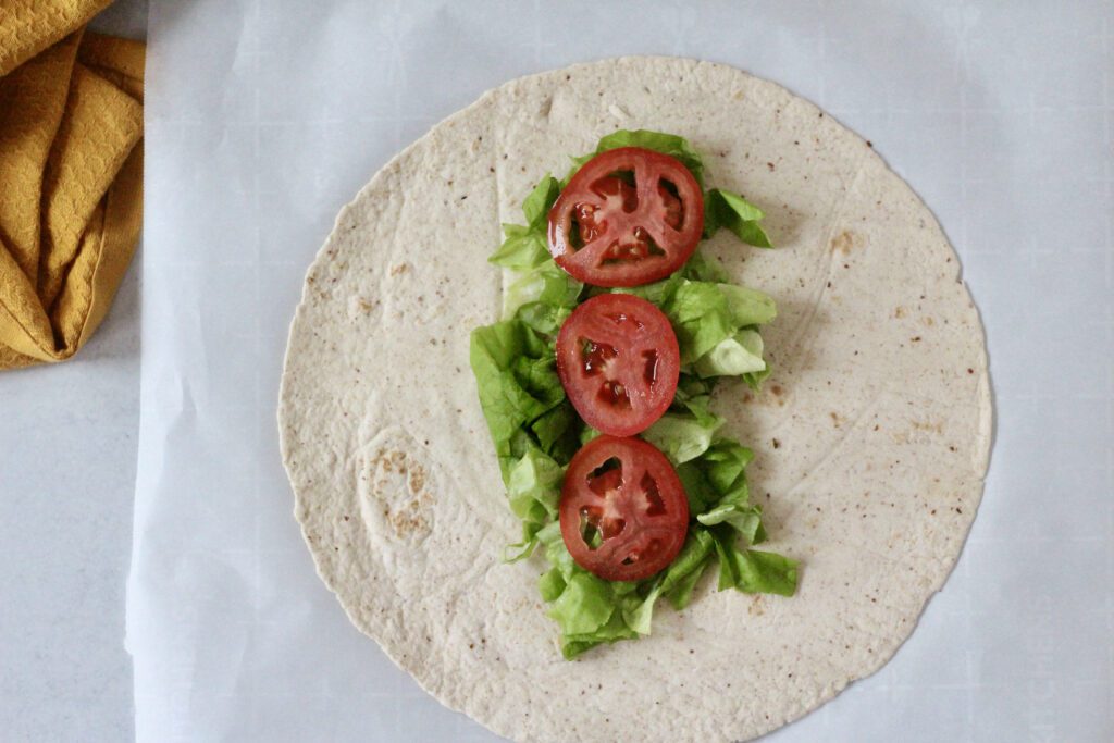 Tortilla wrap with tomatoes