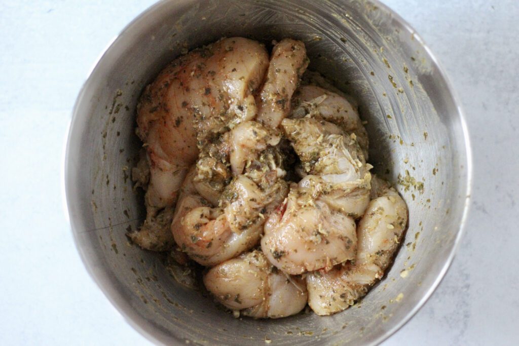 Chicken tenderloins seasoned