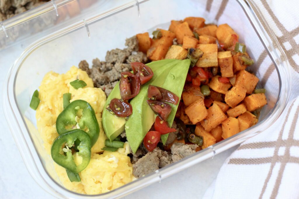 Breakfast bowls with garnish