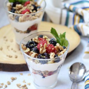 Berry Greek Yogurt Parfait Overhead