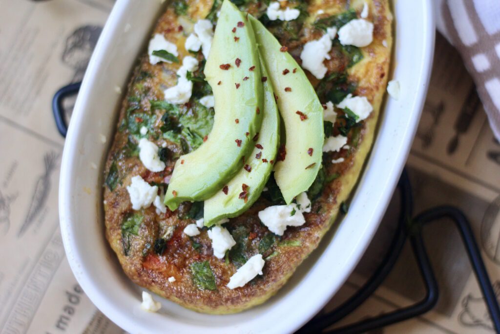 Air Fryer Frittata up close