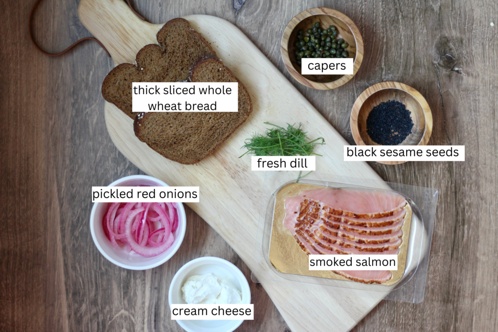 Breakfast Salmon Toast Ingredients