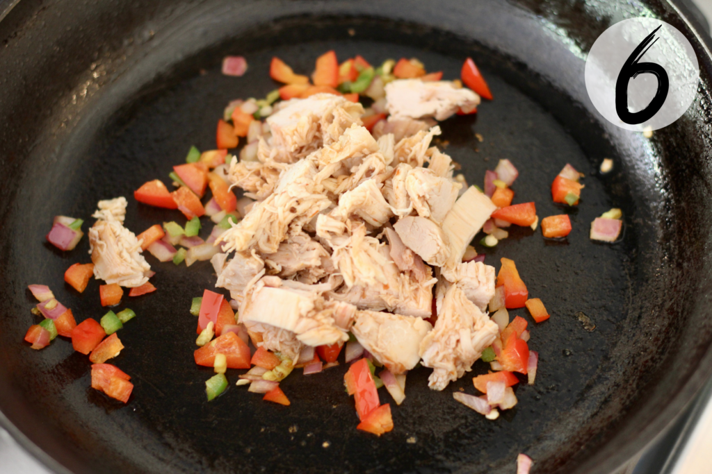 Add cooked chicken