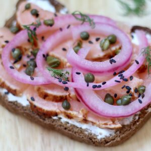 Salmon Toast Garnished