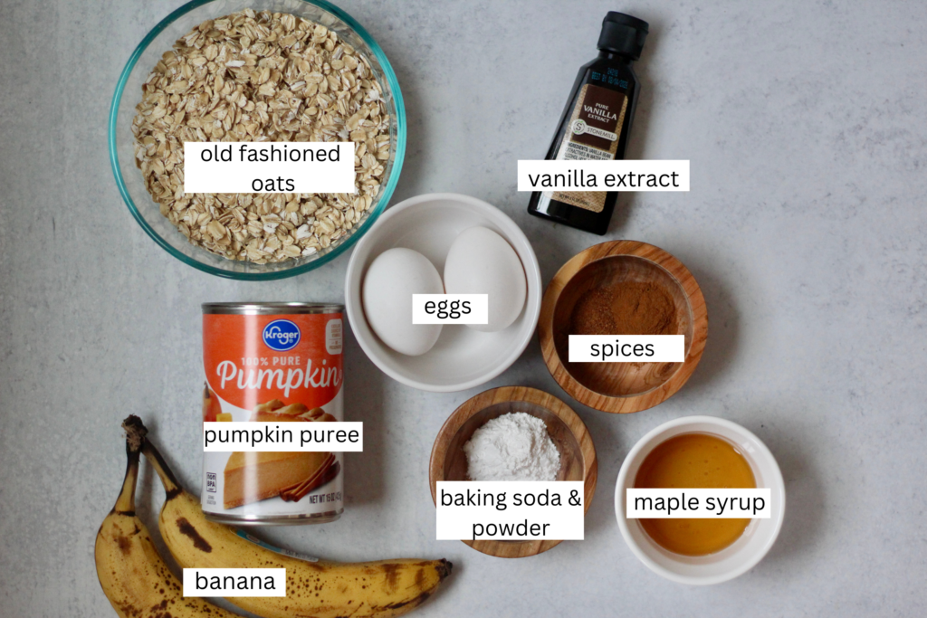 Pumpkin Banana Bread Muffin Ingredients