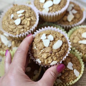 Muffins with Almonds Up Close