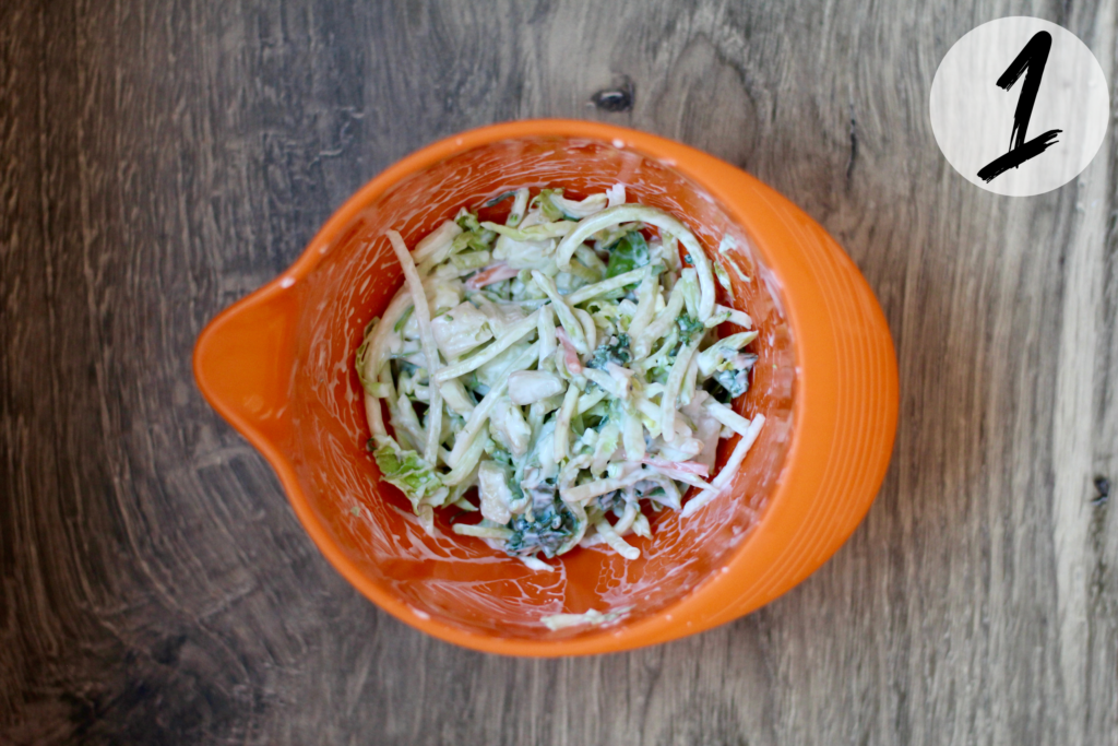 Mix Slaw with Mayo & Yogurt