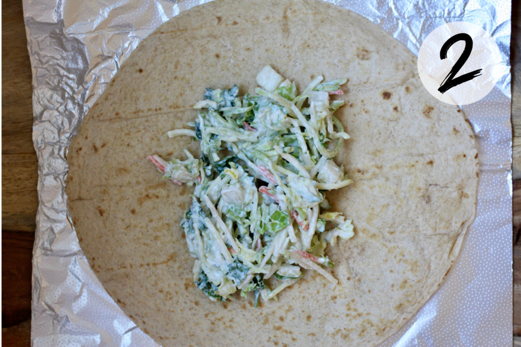 Add Slaw to Whole Wheat Wrap
