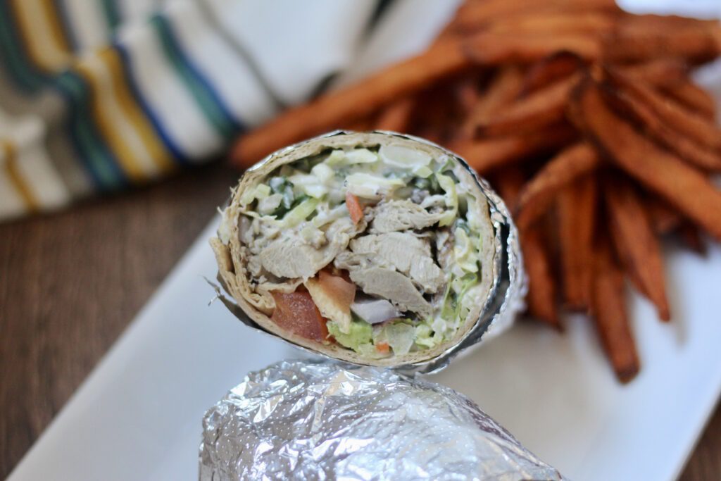 Jerk Chicken Wrap Up Close