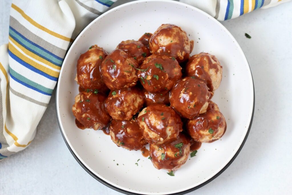 BBQ Turkey Meatballs Plated