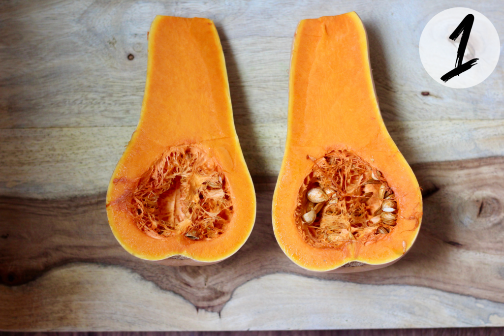 Cut Squash in Half lengthwise
