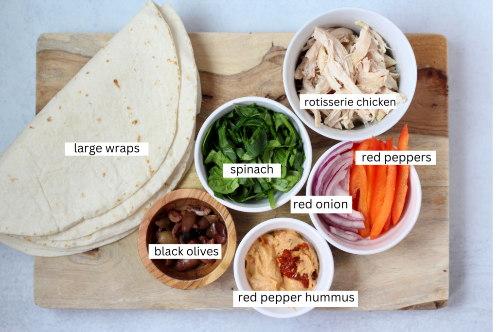 Greek chicken wrap ingredients