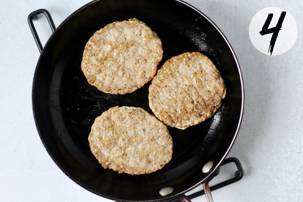 Pan fry turkey sausage