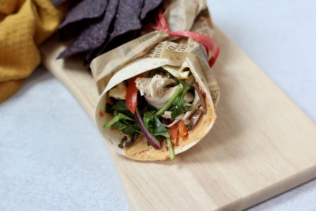 Greek chicken wrap