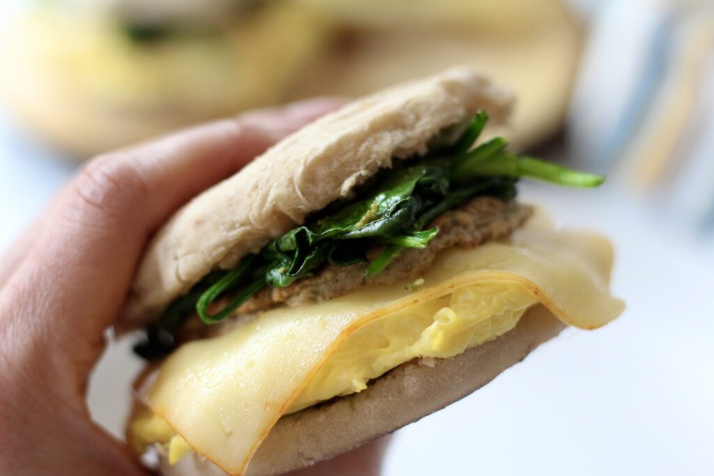Breakfast Sandwich held