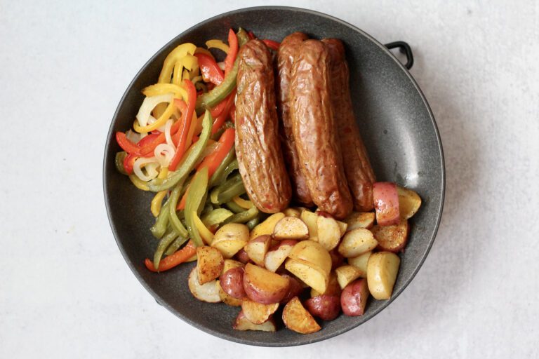 Sheet Pan Sausage Peppers Onions & Potatoes